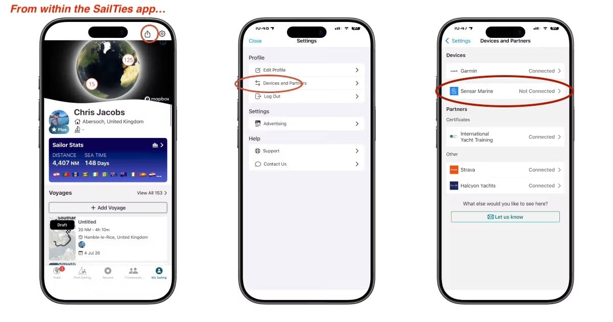 Sailties Integration Initial Steps
